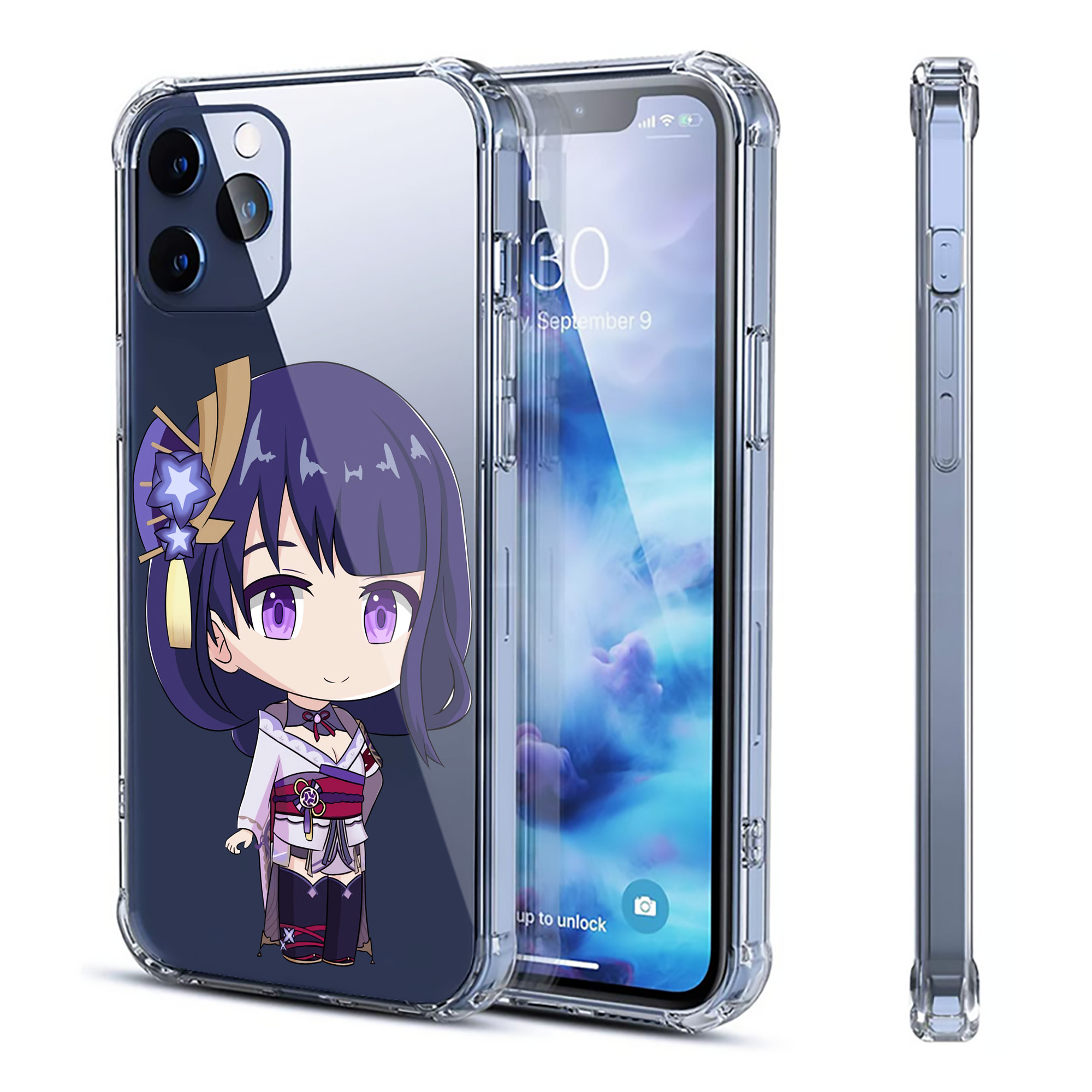 げんし神 雷電将軍 らいでんしょうぐん genshin Raiden Shogun 【iPhone 12シリーズ対応】透明スマホケース（クリアソフトケース）